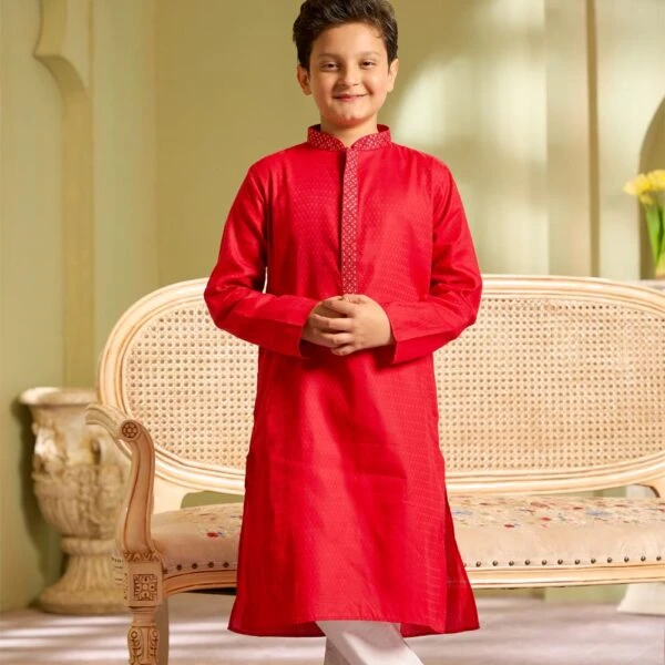 Traditional Boys Panjabi with Full Sleeves, Comfortable Cotton Fabric, Perfect for Festivals and Events